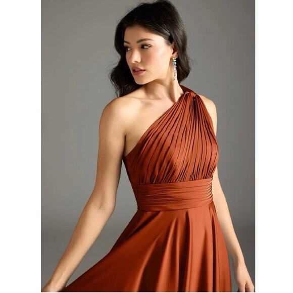 Azazie Paprika One Shoulder Dress - Picture 7 of 16